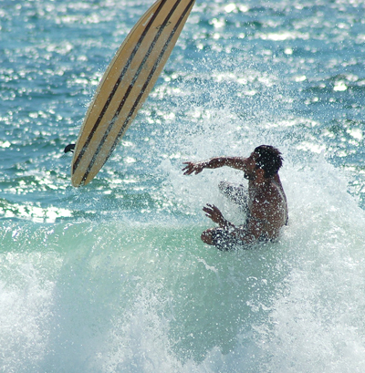surfing wipe out